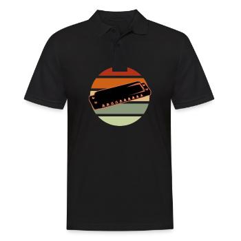 Harmonica - Men's Polo Shirt - black - Front - Kai (181cm)