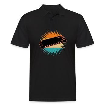 Harmonica - Men's Polo Shirt - black - Front - Kai (181cm)