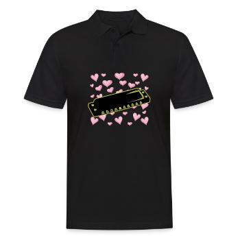 Harmonica - Men's Polo Shirt - black - Front - Kai (181cm)