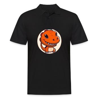 T-Rex Dino Dinosaur Dinosaur Gift Toy - Men's Polo Shirt - black - Front - Kai (181cm)
