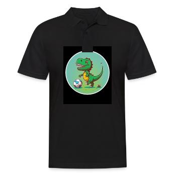 T-Rex Dino Dinosaurier Saurier Sport Fussball Kind - Männer Poloshirt - Schwarz - Vorne - Kai (181cm)