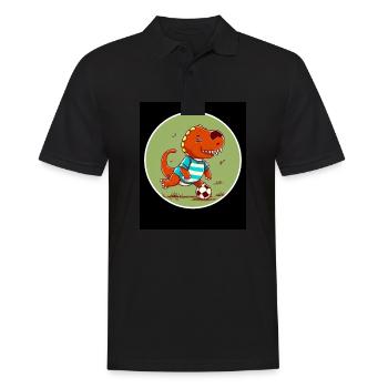 T-Rex Dino Dinosaurier Saurier Sport Fussball Kind - Männer Poloshirt - Schwarz - Vorne - Kai (181cm)