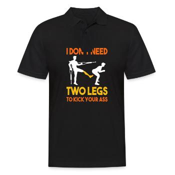 Leg surgery wheelchair lost leg - Men's Polo Shirt - black - Front - Kai (181cm)