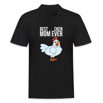 Best Chicken Mom Ever - Männer Poloshirt - Schwarz - Vorne - Kai (181cm)