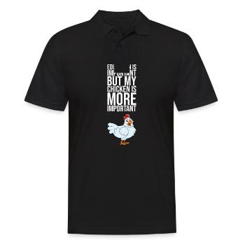Education Is Important But My Chicken Is More - Men's Polo Shirt - black - Front - Kai (181cm)