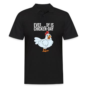 Everyday Is Chickenday - Men's Polo Shirt - black - Front - Kai (181cm)