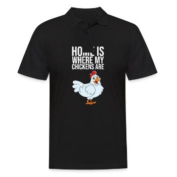 La maison est l’endroit où sont mes poules - Polo Homme - noir - Devant - Kai (181cm)