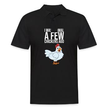 J’étais normal il y a quelques poulets - Polo Homme - noir - Devant - Kai (181cm)
