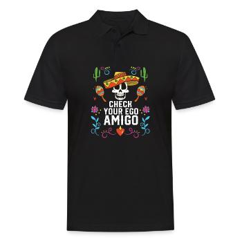 Check Your Ego Amigo Mexican Life Mexico Pride - Männer Poloshirt - Schwarz - Vorne - Kai (181cm)