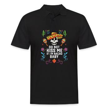 Ne m’embrasse pas si je suis Nacho Baby nourriture mexicaine - Polo Homme - noir - Devant - Kai (181cm)