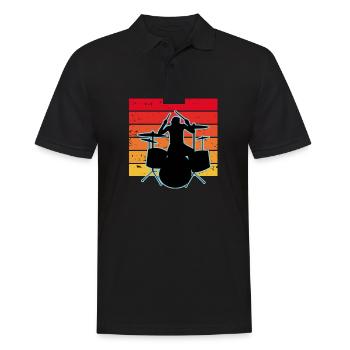Batteur et batterie - Polo Homme - noir - Devant - Kai (181cm)