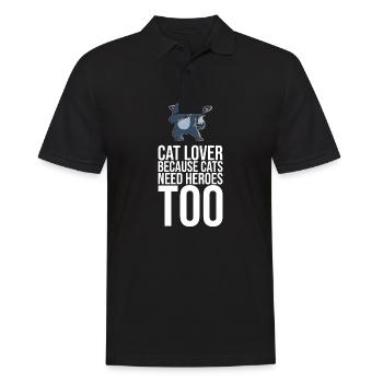 Dabbing Cat Funny Cat - Men's Polo Shirt - black - Front - Kai (181cm)