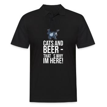Dabbing Cat Funny Cat - Men's Polo Shirt - black - Front - Kai (181cm)