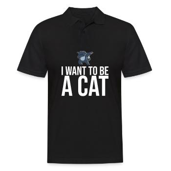 Dabbing Cat Funny Cat - Men's Polo Shirt - black - Front - Kai (181cm)