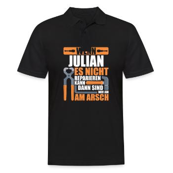Vorname Julian Name Geburtstag Geschenk - Männer Poloshirt - Schwarz - Vorne - Kai (181cm)