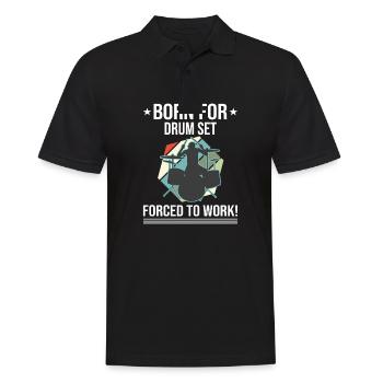 Born For Drum Set Batteur forcé de travailler - Polo Homme - noir - Devant - Kai (181cm)