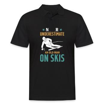 Ski Winter Skiing - Never Underestimate An Old Man - Men's Polo Shirt - black - Front - Kai (181cm)