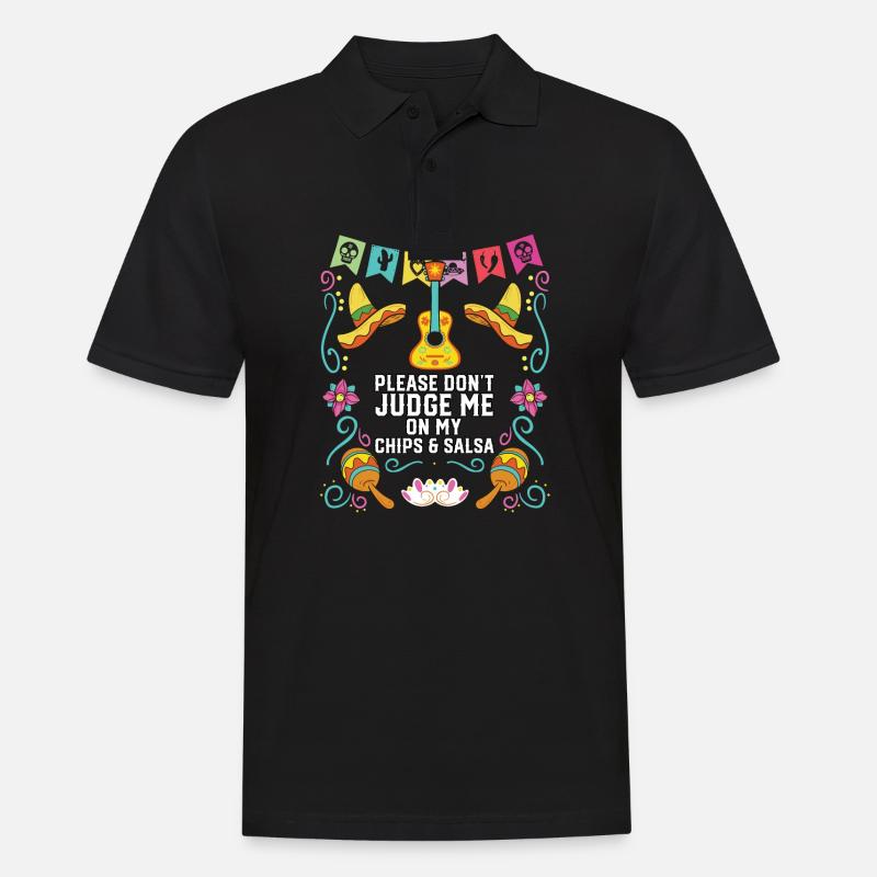 Please Don't Judge Me On My Chips And Salsa - Männer Poloshirt - Schwarz