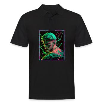 Anime Polygon Swordsman Pirate Geometric - Men's Polo Shirt - black - Front - Kai (181cm)