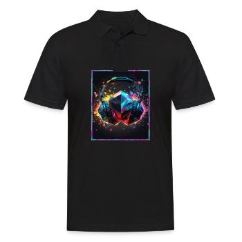 Polygon Headset Headphones Gamer Geometric - Men's Polo Shirt - black - Front - Kai (181cm)