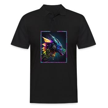 Dragon Polygon Headset Headphones Geometric - Men's Polo Shirt - black - Front - Kai (181cm)