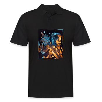 Viking Viking Polygon Geometric Nordic Neon - Men's Polo Shirt - black - Front - Kai (181cm)