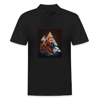 Viking Viking Polygon Geometric Nordic Neon - Men's Polo Shirt - black - Front - Kai (181cm)