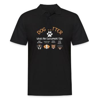 Dog Sitter Saying Pun Slogan Ce que disent mes clients - Polo Homme - noir - Devant - Kai (181cm)