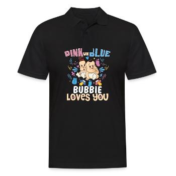 Pink or Blue Bubby Loves You Jewish Grandmother - Männer Poloshirt - Schwarz - Vorne - Kai (181cm)