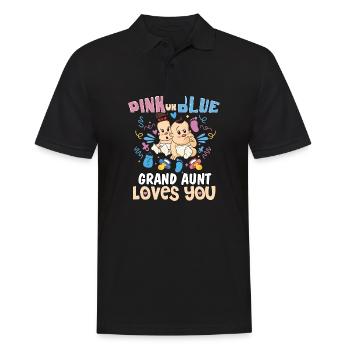 Pink or Blue Grand Aunt Loves You Best Auntie - Männer Poloshirt - Schwarz - Vorne - Kai (181cm)