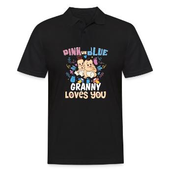 Pink or Blue Granny Loves You Best Grandma Ever - Men's Polo Shirt - black - Front - Kai (181cm)