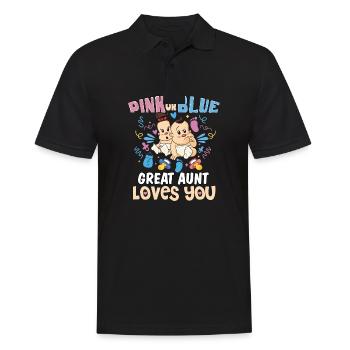 Pink or Blue Great Aunt Loves You Best Auntie - Männer Poloshirt - Schwarz - Vorne - Kai (181cm)