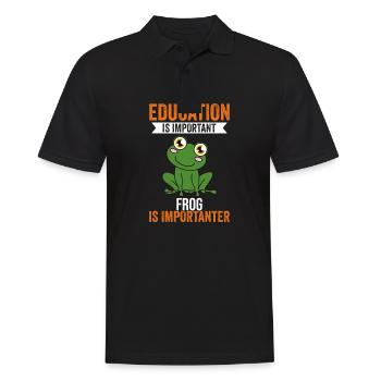 Frog Education Is Important Frog Is More Important - Men's Polo Shirt - black - Front - Kai (181cm)