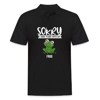 Frog Sorry I Have Plans With My Frog - Men's Polo Shirt - black - Front - Kai (181cm)