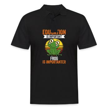 Frog Education Is Important Frog Is More Important - Men's Polo Shirt - black - Front - Kai (181cm)