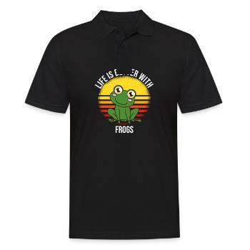 Frog Frogs Life Is Better With Frogs - Men's Polo Shirt - black - Front - Kai (181cm)