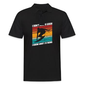 Surfer brauche keine leine lustiges surfen - Männer Poloshirt - Schwarz - Vorne - Kai (181cm)