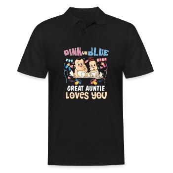 Rose ou bleu Grande tante t’aime meilleure tante - Polo Homme - noir - Devant - Kai (181cm)