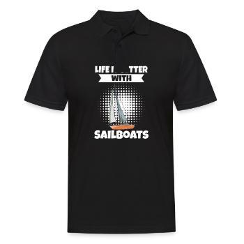 Sailboat Life Is Better With Sailboats - Männer Poloshirt - Schwarz - Vorne - Kai (181cm)