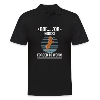 Horse Born For Horses Forced To Work - Men's Polo Shirt - black - Front - Kai (181cm)