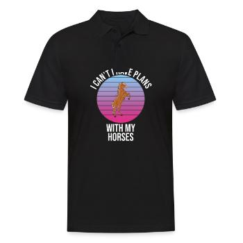 I Can't I Have Plans With My Horses - Men's Polo Shirt - black - Front - Kai (181cm)