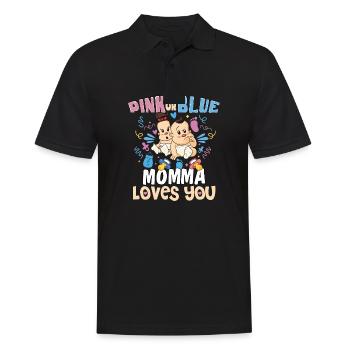 Pink or Blue Momma Loves You Best Mom Ever - Männer Poloshirt - Schwarz - Vorne - Kai (181cm)