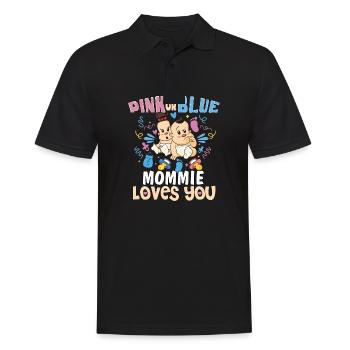 Pink or Blue Mommie t’aime le mieux maman de tous les temps - Polo Homme - noir - Devant - Kai (181cm)