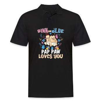 Pink or Blue Pap Paw Loves You Best Grandpa Ever - Men's Polo Shirt - black - Front - Kai (181cm)