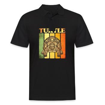 Turtle - Men's Polo Shirt - black - Front - Kai (181cm)