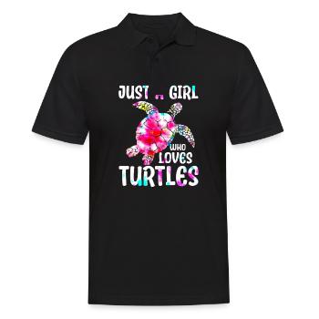 Just A Girl Who Loves Turtles - Männer Poloshirt - Schwarz - Vorne - Kai (181cm)