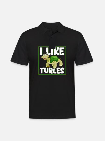 I Like Turles - Männer Poloshirt - Schwarz
