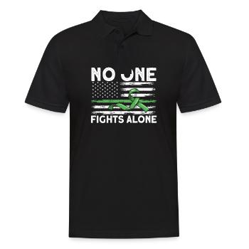 No One Fights Alone - Männer Poloshirt - Schwarz - Vorne - Kai (181cm)