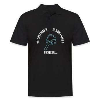 Avant j’étais normal maintenant j’ai un pickleball - Polo Homme - noir - Devant - Kai (181cm)