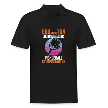 Education Is Important Pickleball Is More - Männer Poloshirt - Schwarz - Vorne - Kai (181cm)